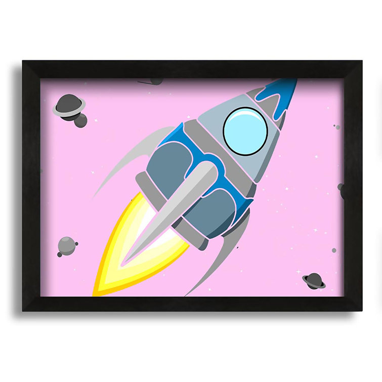 Zoomie Kids Rocket Ship Picture Frame Graphic Art on Canvas Wayfair